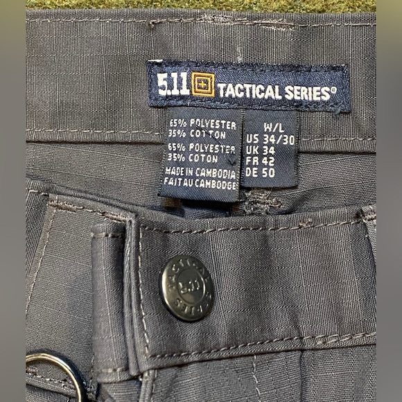 NEW 5.11 Taclite Jean-Cut Pants, Men’s 34 Waist 30 Inseam, Color-Charcoal - Picture 4 of 9